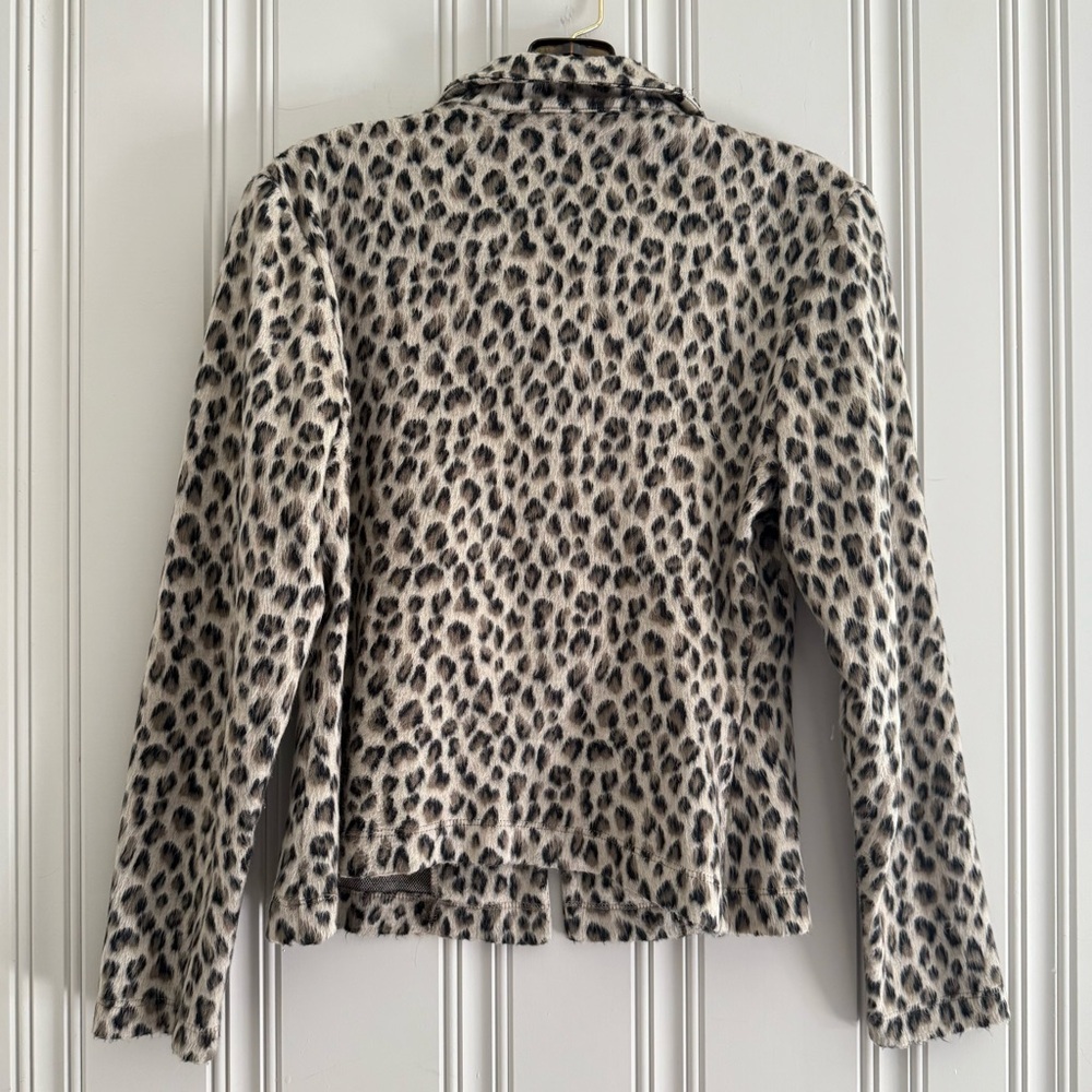 Leopard Print Button Up Teddy Jacket - image 5